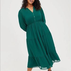 Torrid Emerald Green Midi Dress